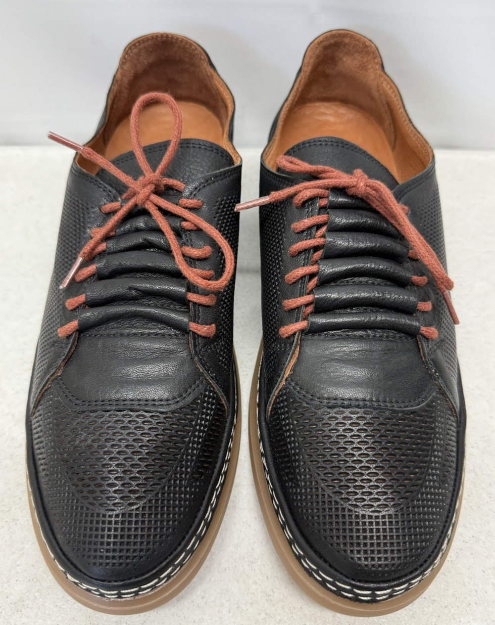COOLS 21 Women's Oscar Hidden Lace Perforated Leather Sneakers Black 41 /10
